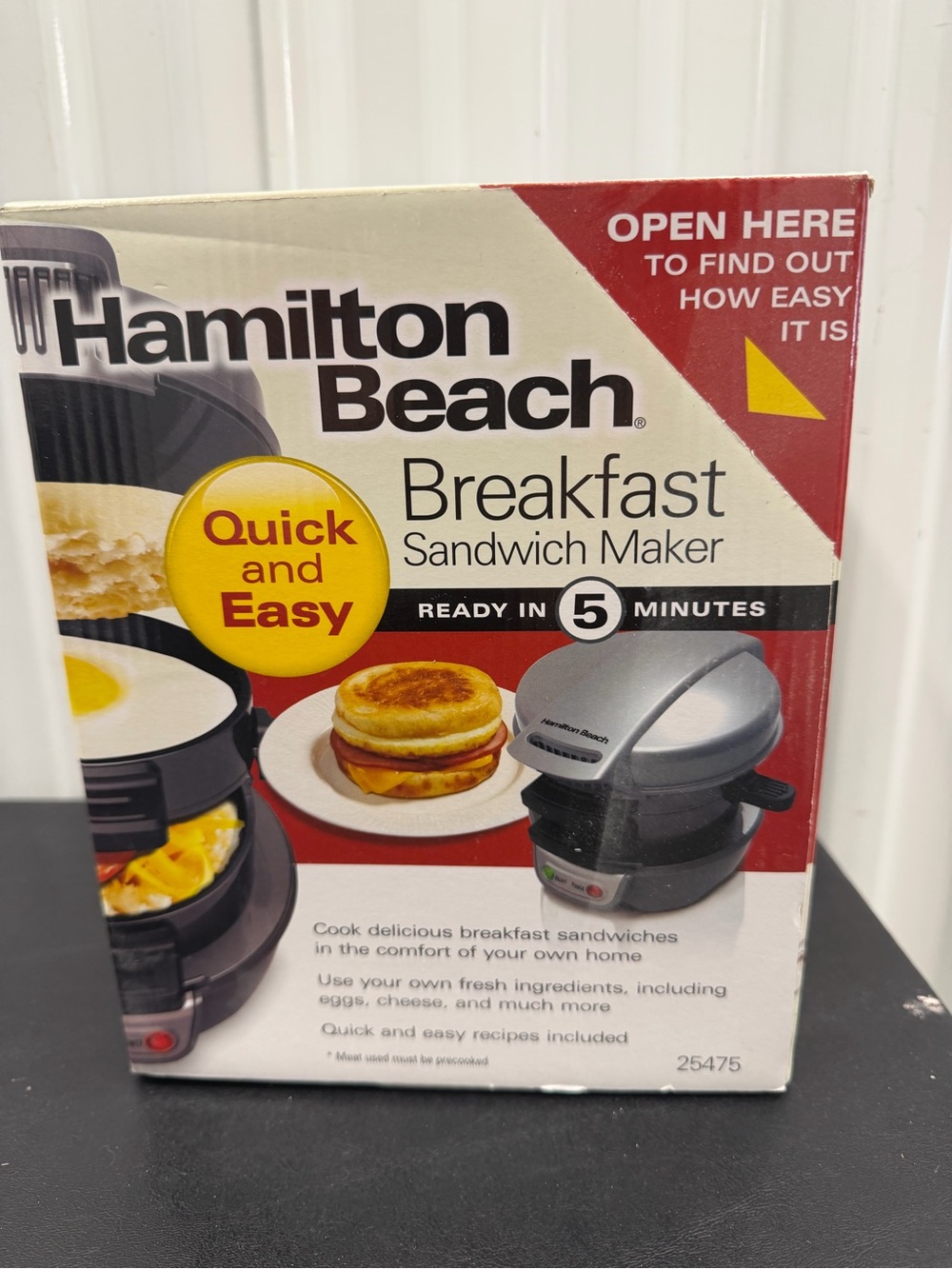 Hamilton Beach Silver and Black Breakfast Sandwich Maker